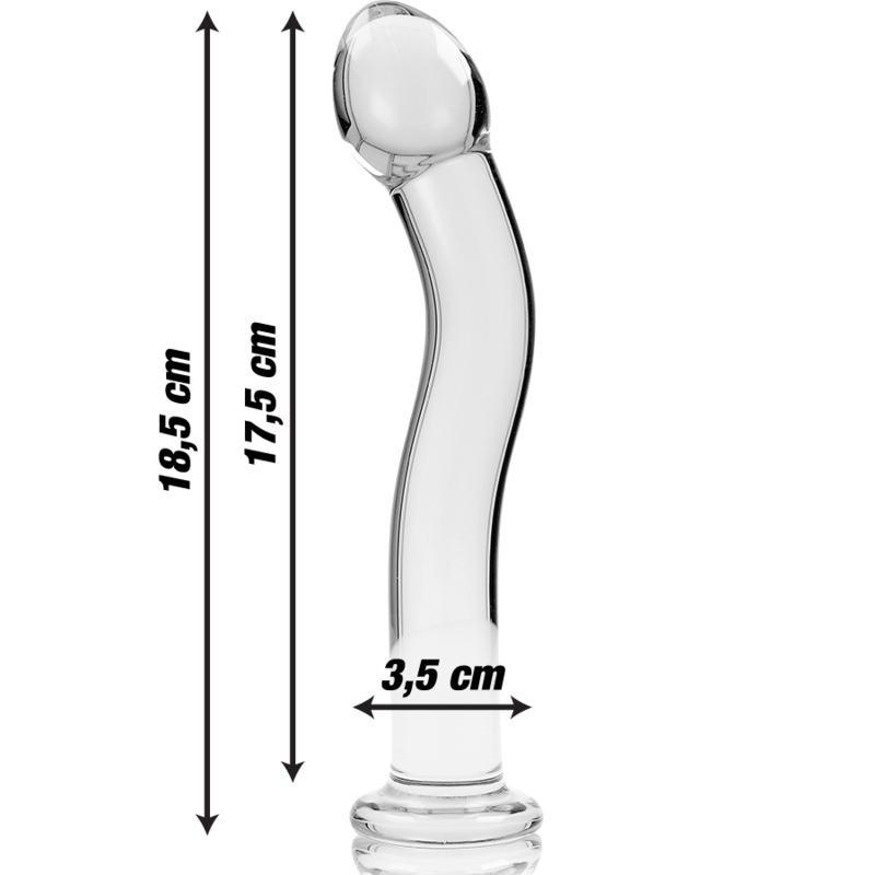 NEBULA SERIES BY IBIZA - MODEL 18 DILDO BOROSILICATE GLASS CLEAR 18.5 CM -O- 3.5 CM