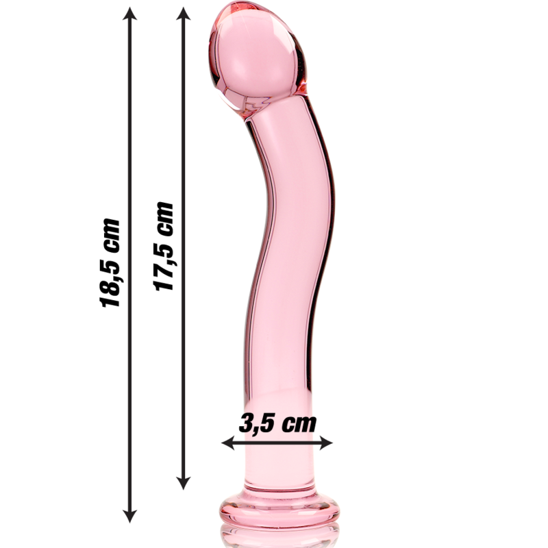 NEBULA SERIES BY IBIZA - MODEL 18 DILDO BOROSILICATE GLASS CLEAR 18.5 CM -O- 3.5 CM