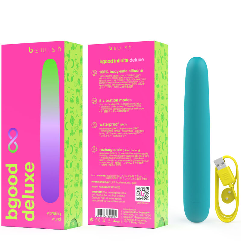 B SWISH - BGOOD INFINITE DELUXE RECHARGEABLE VIBRATOR BLUE SILICONE