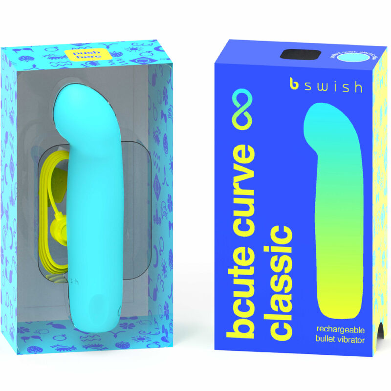 B SWISH - BCUTE CURVE INFINITE CLASSIC RECHARGEABLE VIBRATOR BLUE SILICONE