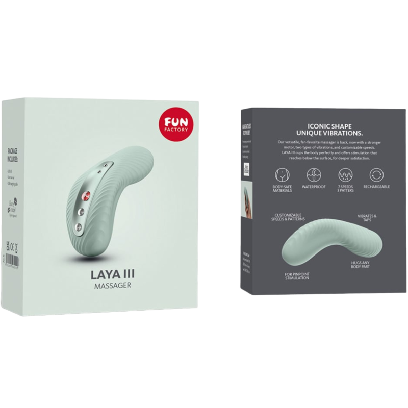 FUN FACTORY - LAYA III RECHARGEABLE LAY-ON VIBRATOR SAGE GREEN