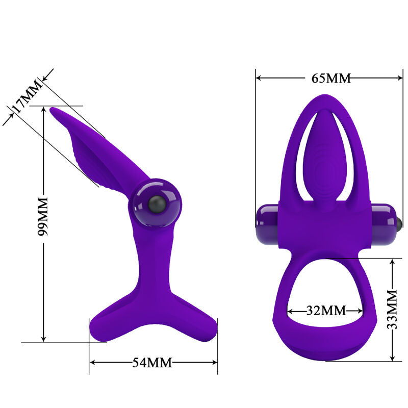 PRETTY LOVE - VIBRATOR RING 10 VIBRATIONS VIOLET SILICONE