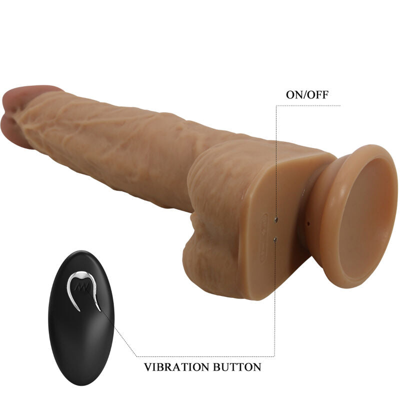 PRETTY LOVE - JONATHAN SILICONE DILDO 3 VIBRATIONS + 3 INSERTION MEASUREMENTS REMOTE CONTROL 21 CM