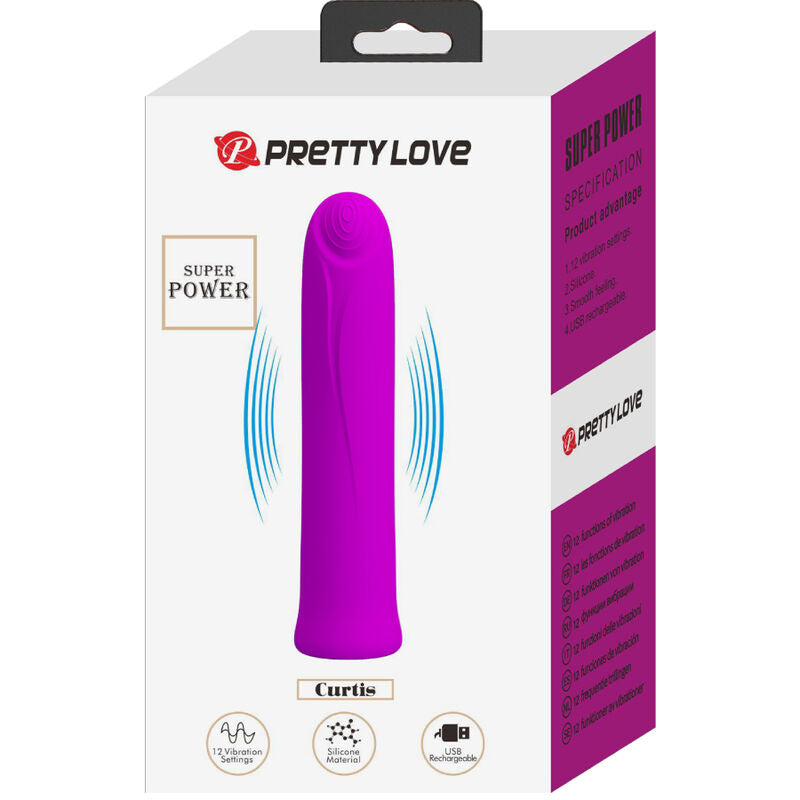 PRETTY LOVE - CURTIS MINI SUPER POWER VIBRATOR 12 VIOLET SILICONE VIBRATIONS