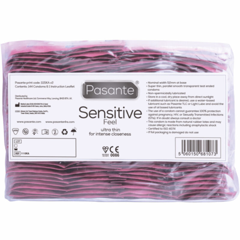 PASANTE - CONDOMS SENSITIVE BAG 144 UNITS