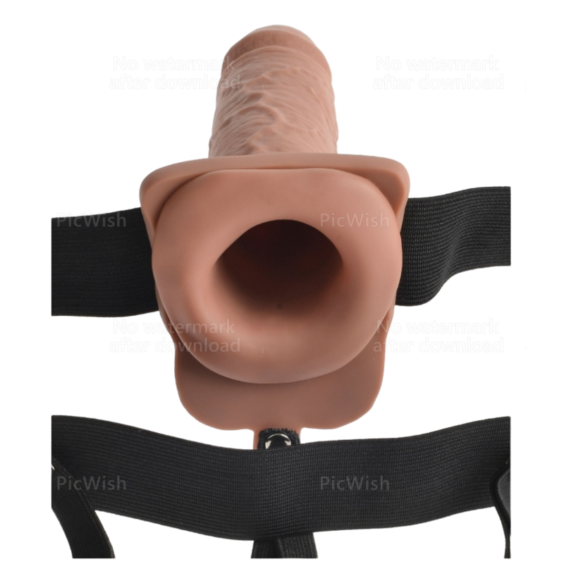 FETISH FANTASY SERIES - ADJUSTABLE HARNESS REALISTIC PENIS WITH BALLS RECHARGEABLE AND VIBRATOR 17.8 CM