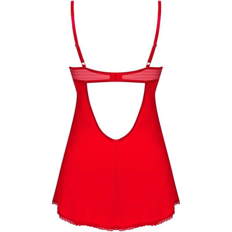 OBSESSIVE - INGRIDIA CHEMISE & THONG RED XS/S