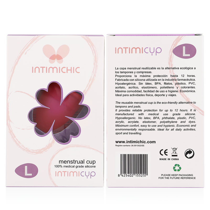 INTIMICHIC - COPO MENSTRUAL GRAU MÉDICO SILICONE - TAMANHO L