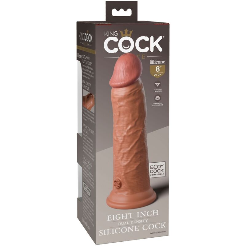 KING COCK - ELITE REALISTIC SILICONE DILDO 20.3 CM CARAMEL