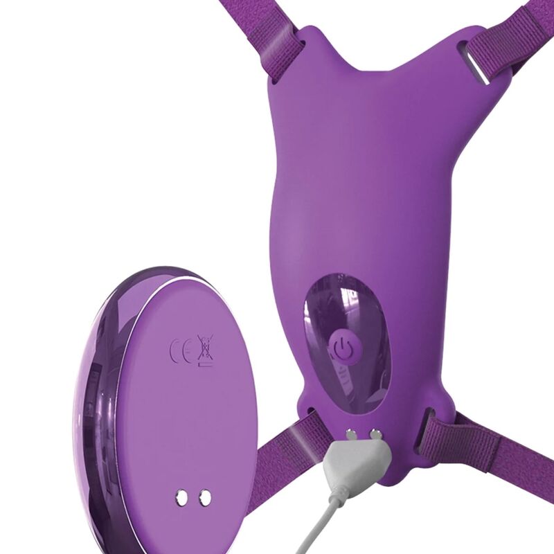 FANTASY FOR HER - BUTTERFLY HARNESS, VIBRATING RECHARGEABLE & REMOTE CONTROL PURPLE