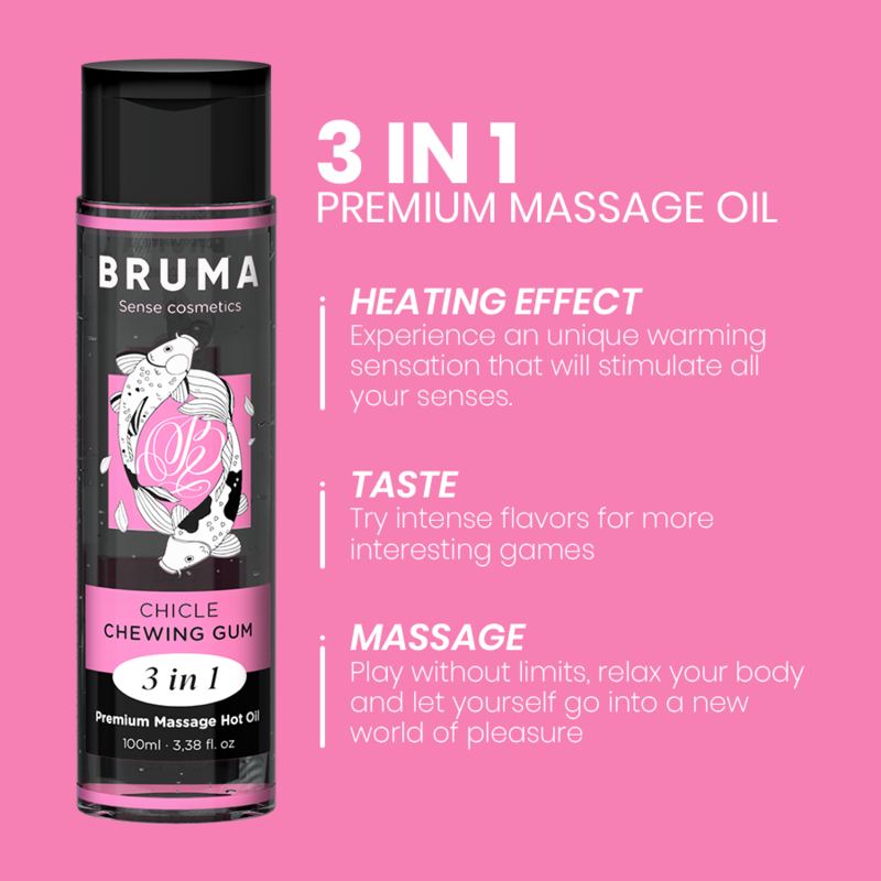 BRUMA - PREMIUM MASSAGE HOT OIL CHEWING GUM 3 IN 1 - 100 ML