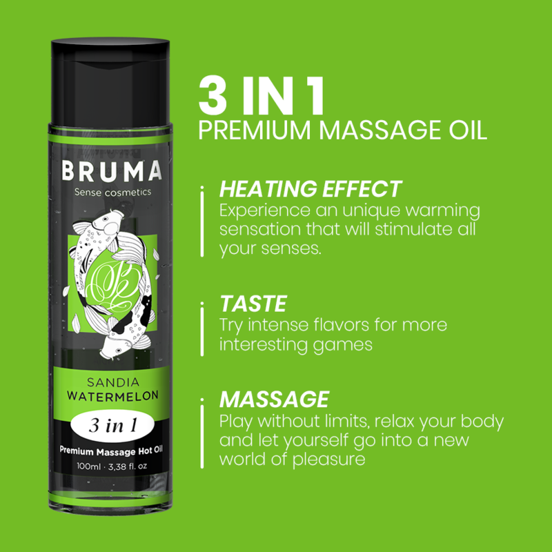 BRUMA - PREMIUM MASSAGE HOT OIL WATERMELON 3 IN 1 - 100 ML