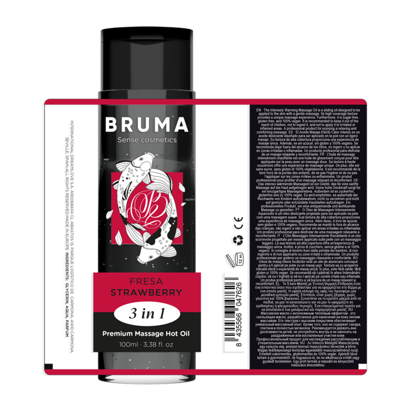 BRUMA - PREMIUM MASSAGE HOT OIL STRAWBERRY 3 IN 1 - 100 ML