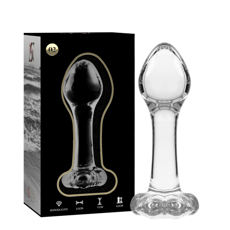 NEBULA SERIES BY IBIZA - MODEL 2 ANAL PLUG BOROSILICATE GLASS CLEAR 11 CM -O- 3.5 CM