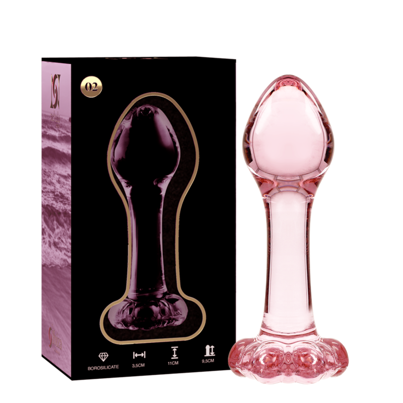 NEBULA SERIES BY IBIZA - MODEL 2 ANAL PLUG BOROSILICATE GLASS CLEAR 11 CM -O- 3.5 CM