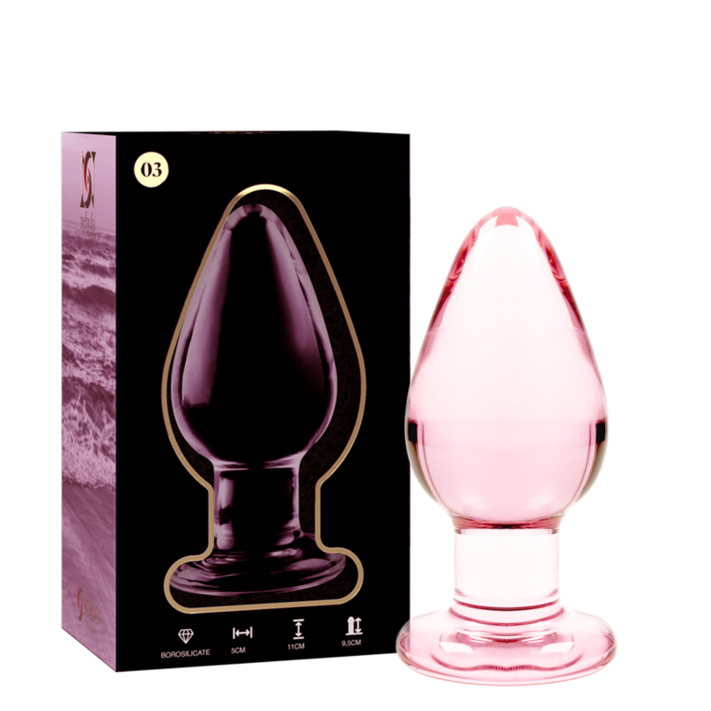 NEBULA SERIES BY IBIZA - MODEL 3 ANAL PLUG BOROSILICATE GLASS TRANSPARENT 11 CM -O- 5 CM