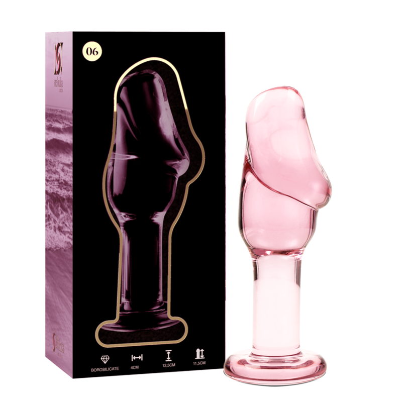 NEBULA SERIES BY IBIZA - MODEL 6 ANAL PLUG BOROSILICATE GLASS CLEAR 12.5 CM -O- 4 CM