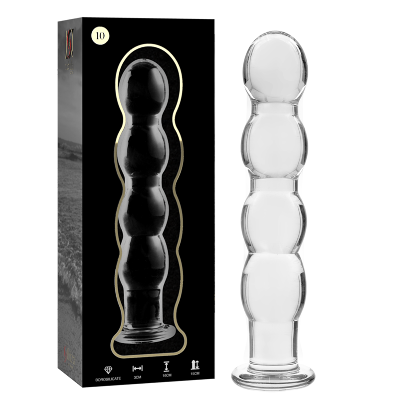 NEBULA SERIES BY IBIZA - MODEL 10 DILDO BOROSILICATE GLASS CLEAR 16.5 CM -O- 3.5 CM