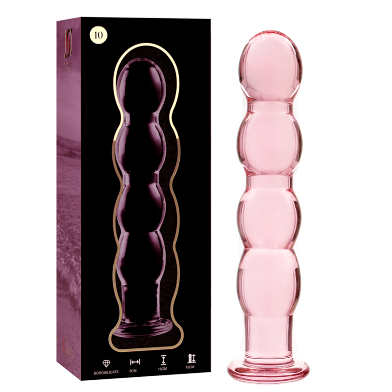 NEBULA SERIES BY IBIZA - MODEL 10 DILDO BOROSILICATE GLASS CLEAR 16.5 CM -O- 3.5 CM