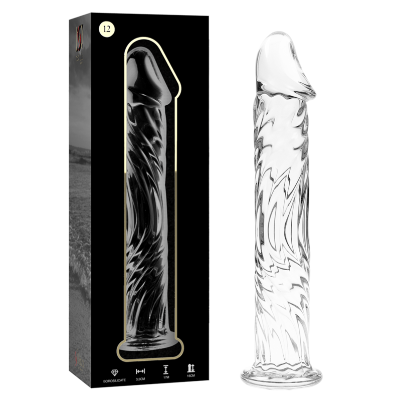 NEBULA SERIES BY IBIZA - MODEL 12 DILDO BOROSILICATE GLASS CLEAR 17 CM -O- 3.5 CM