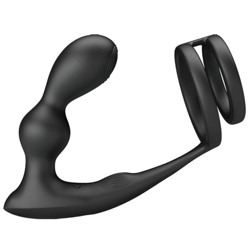 PRETTY LOVE - MARSHALL PENIS RING WITH VIBRATORY ANAL PLUG WITH REMOTE CONTROL