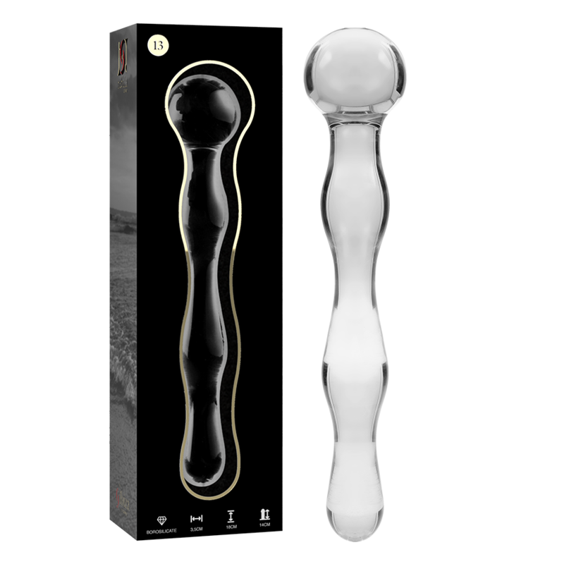 NEBULA SERIES BY IBIZA - MODEL 13 DILDO BOROSILICATE GLASS CLEAR 18 CM -O- 3.5 CM