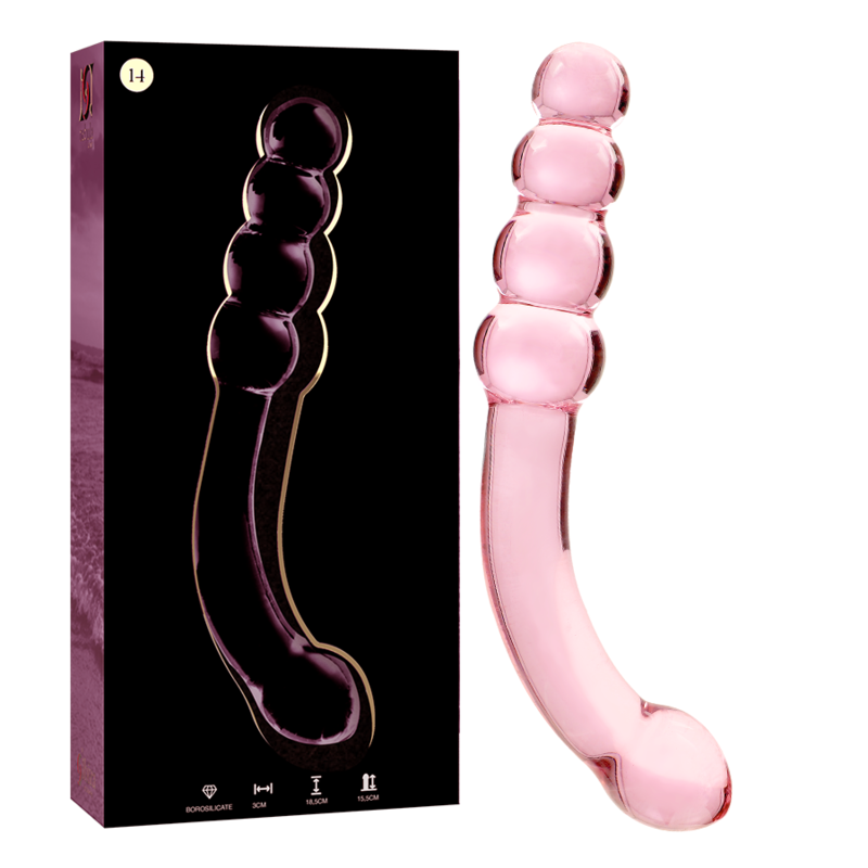 NEBULA SERIES BY IBIZA - MODEL 14 DILDO BOROSILICATE GLASS PINK 18.5 CM -O- 3 CM