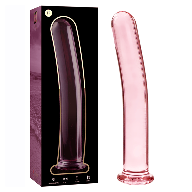 NEBULA SERIES BY IBIZA - MODEL 17 DILDO BOROSILICATE GLASS CLEAR 18.5 CM -O- 3 CM