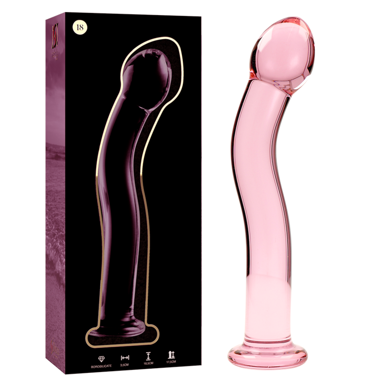 NEBULA SERIES BY IBIZA - MODEL 18 DILDO BOROSILICATE GLASS CLEAR 18.5 CM -O- 3.5 CM