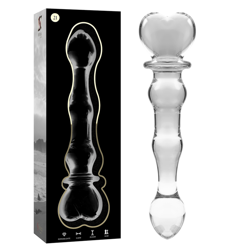 NEBULA SERIES BY IBIZA - MODEL 21 DILDO BOROSILICATE GLASS CLEAR 20.5 CM -O- 3.5 CM