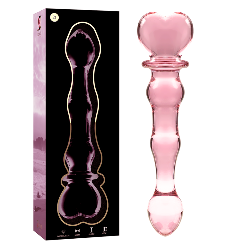 NEBULA SERIES BY IBIZA - MODEL 21 DILDO BOROSILICATE GLASS CLEAR 20.5 CM -O- 3.5 CM