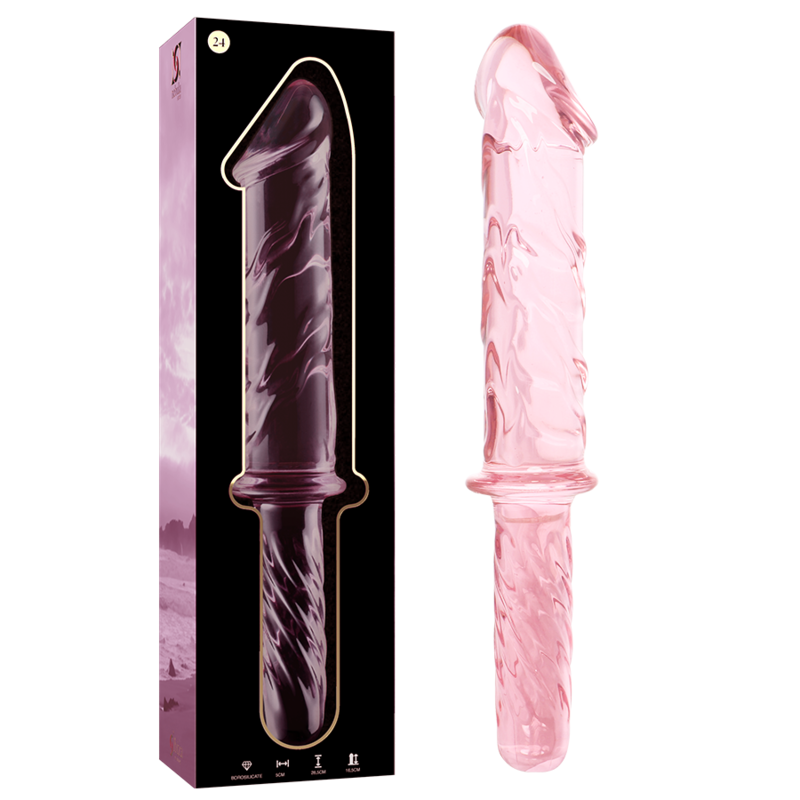 NEBULA SERIES BY IBIZA - MODEL 24 DILDO BOROSILICATE GLASS CLEAR 28.5 CM -O- 5 CM