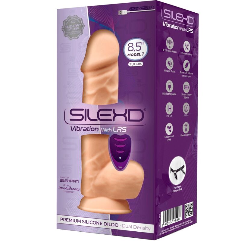 SILEXD - MODEL 1 REALISTIC PENIS VIBRATOR SILICONE PREMIUM SILEXPAN  REMOTE CONTROL 21.8 CM