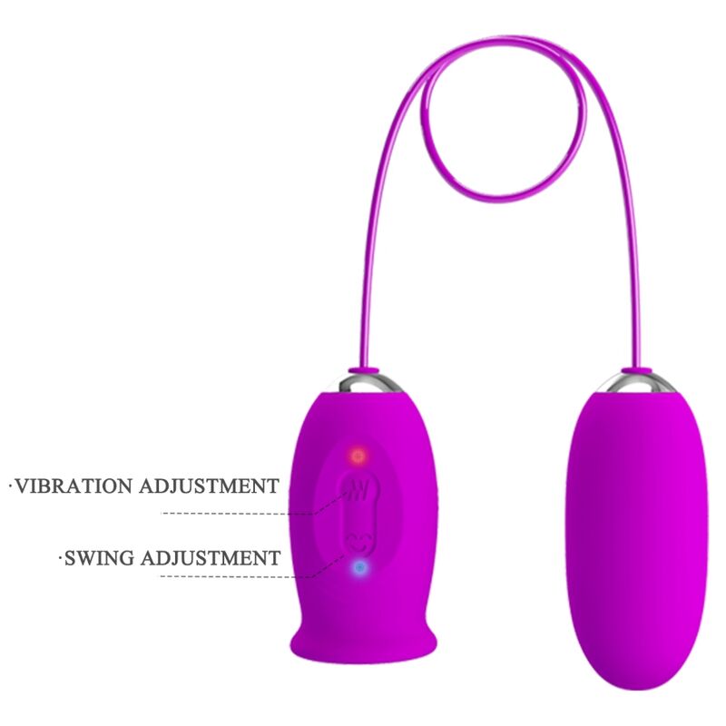 PRETTY LOVE - DAISY DUAL EGG RECHARGEABLE VIBRATOR PURPLE