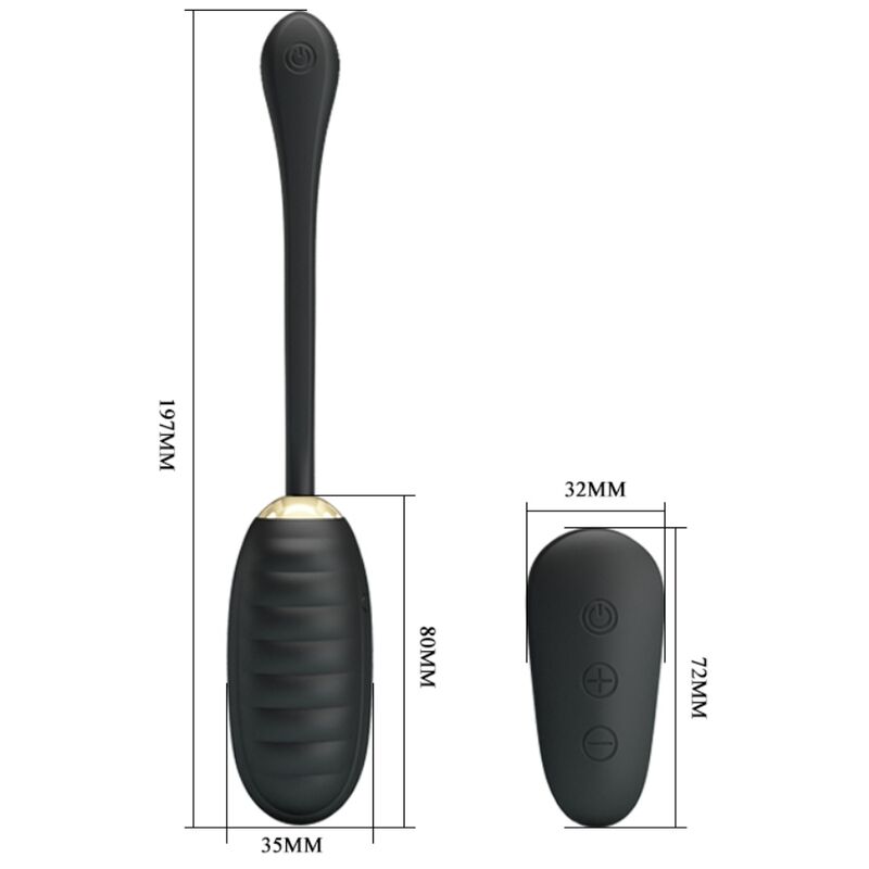 PRETTY LOVE - DOREEN LUXURY RECHARGEABLE VIBRATING EGG BLACK REMOTE CONTROL