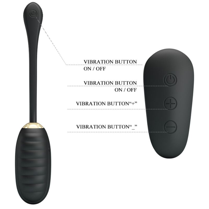 PRETTY LOVE - DOREEN LUXURY RECHARGEABLE VIBRATING EGG BLACK REMOTE CONTROL