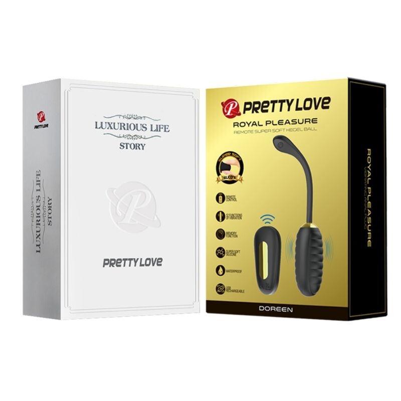 PRETTY LOVE - DOREEN LUXURY RECHARGEABLE VIBRATING EGG BLACK REMOTE CONTROL