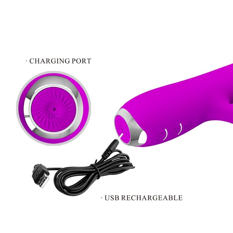 PRETTY LOVE - RACHEL RECHARGEABLE VIBRATOR WITH PURPLE SUCKER