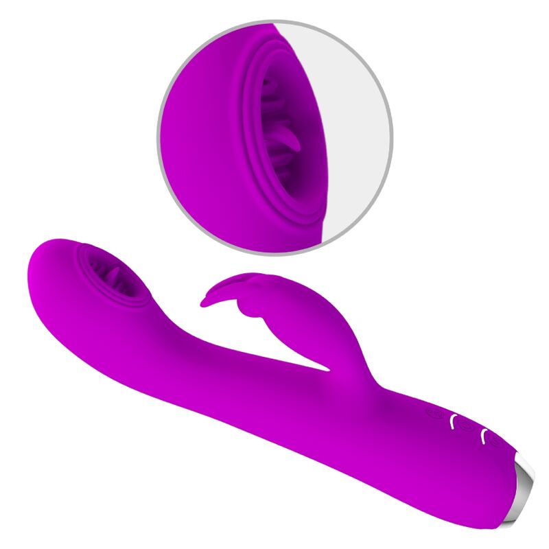 PRETTY LOVE - RACHEL RECHARGEABLE VIBRATOR WITH PURPLE SUCKER