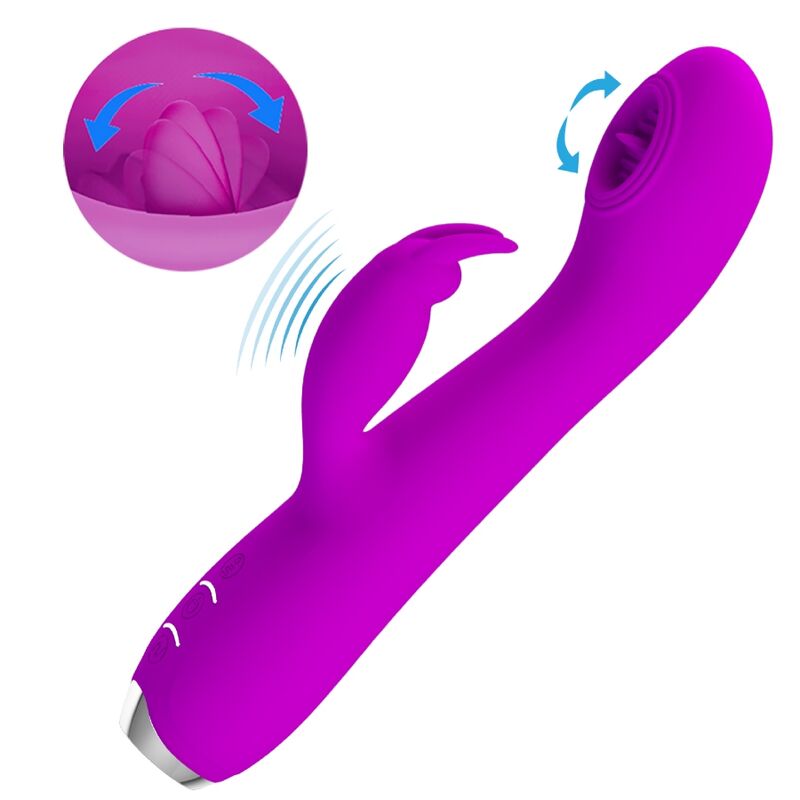 PRETTY LOVE - RACHEL RECHARGEABLE VIBRATOR WITH PURPLE SUCKER