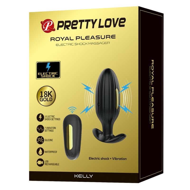 PRETTY LOVE - KELLY PLUG ANAL RECHARGEABLE VIBRATOR BLACK