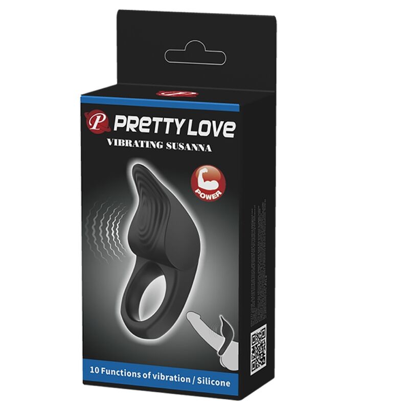 PRETTY LOVE - SUSANNA VIBRATING PENIS RING BLACK