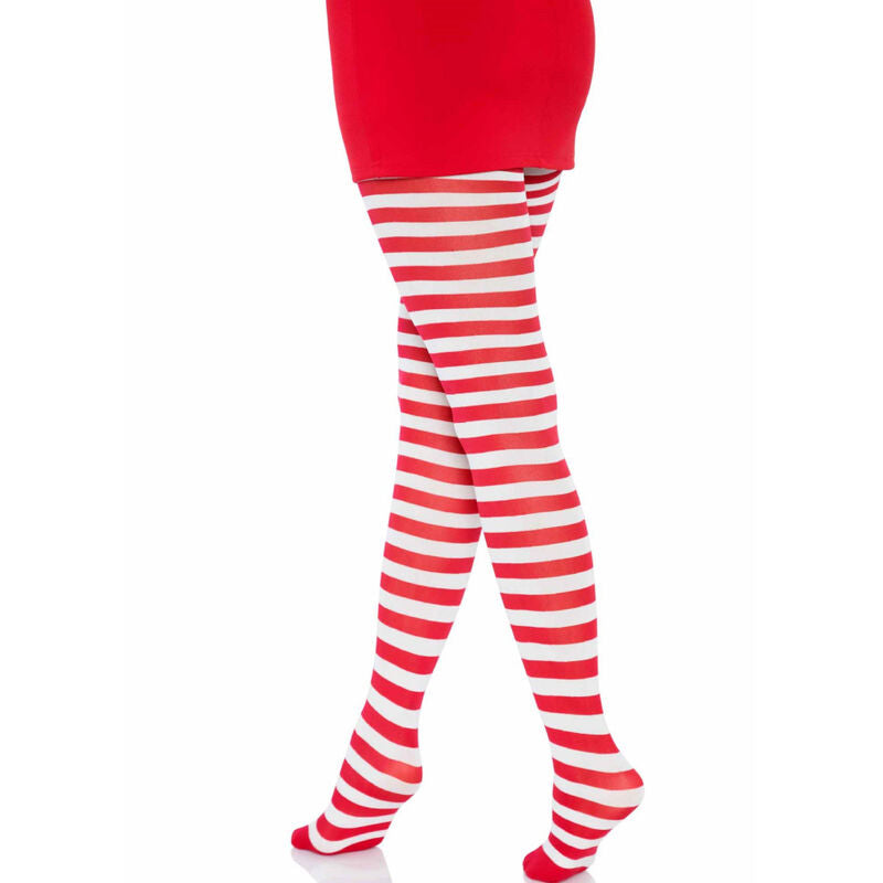 LEG AVENUE - WHITE/RED STRIPED TIGHTS