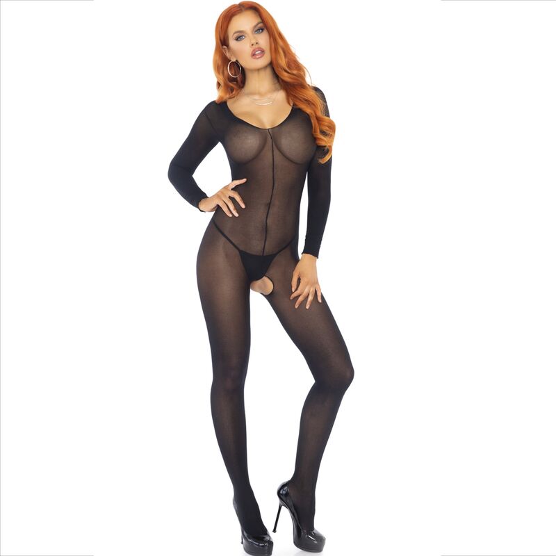 LEG AVENUE - BODYSTOCKING LONG SLEEVE BLACK