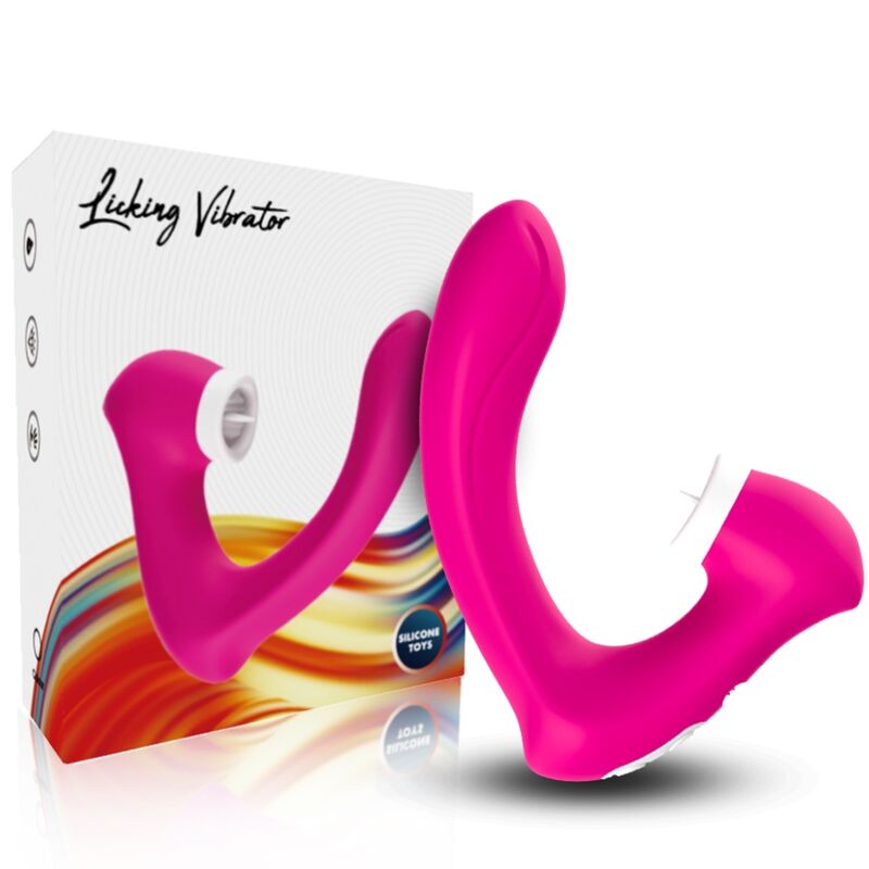 ARMONY - SECRETKISS LICKING VIBRATING CLIT & VIBRATOR CURVED FUCHSIA