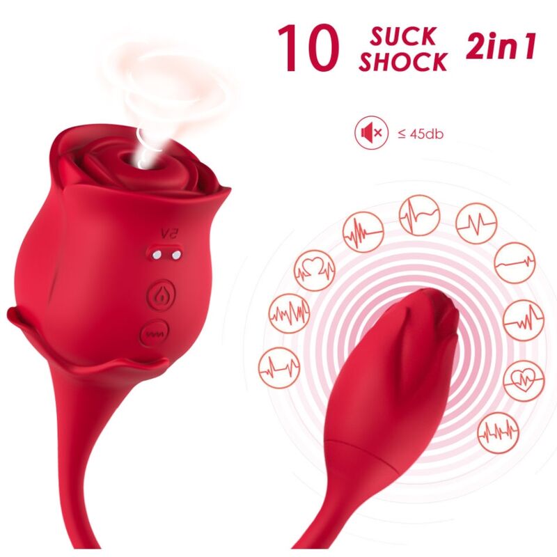 ARMONY - ROSE LICKING VIBRATING DE CLIT & VIBRATOR 10 MODES RED