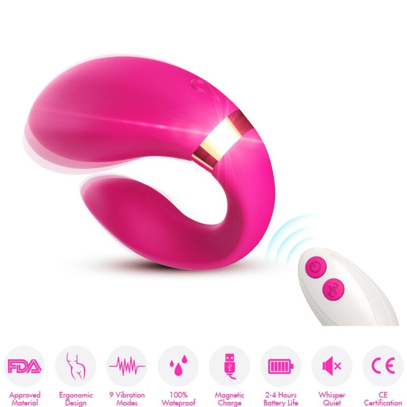 ARMONY - CRESCENT VIBRATOR FOR COUPLES REMOTE CONTROL FUCHSIA