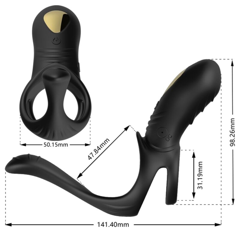 ARMONY - JOY JUMPER RING VIBRATOR FOR COUPLES & ANAL PLUG BLACK