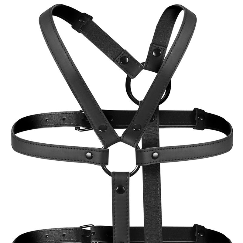 FETISH SUBMISSIVE BONDAGE - ADJUSTABLE HARNESS TORSO AND ARMS