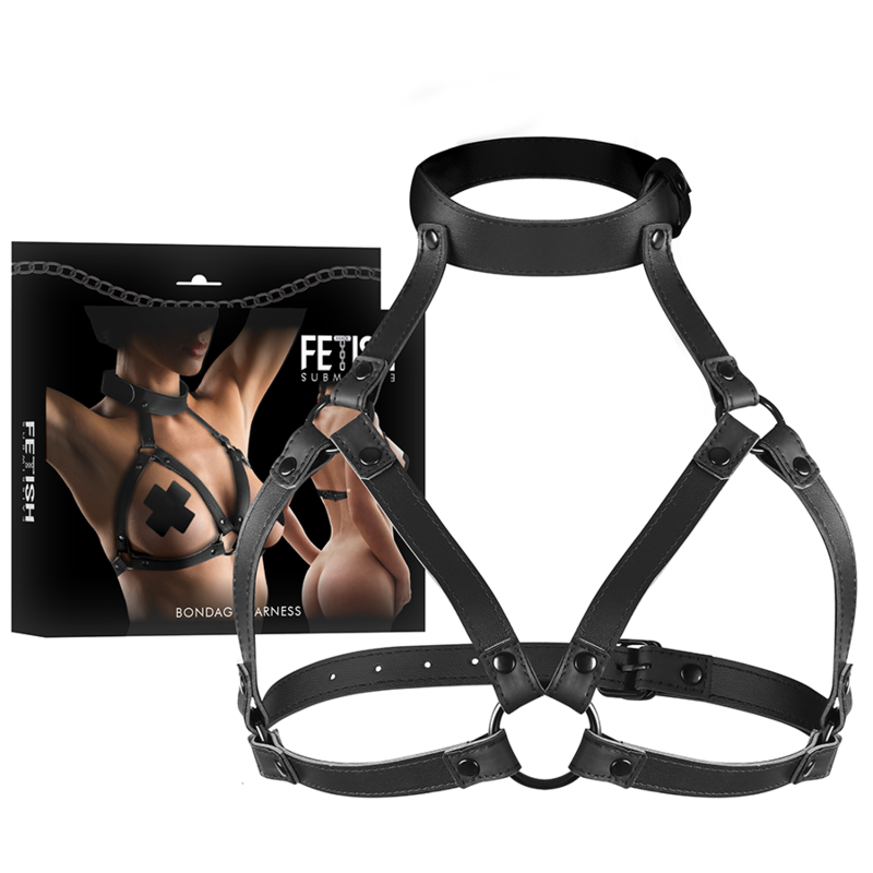 FETISH SUBMISSIVE BONDAGE - ADJUSTABLE CHEST HARNESS